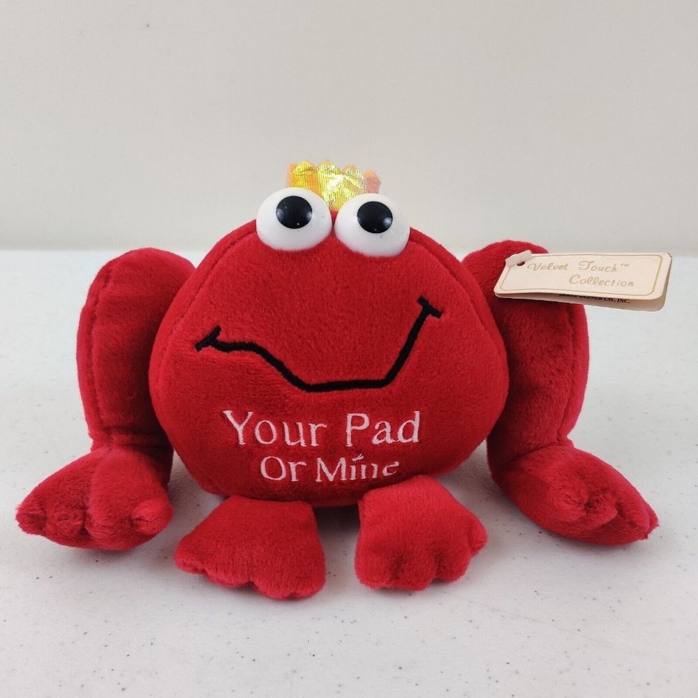 Jerry Elsner Velvet Touch Your Pad or Mine plush Valentine Frog Stuffed Animal